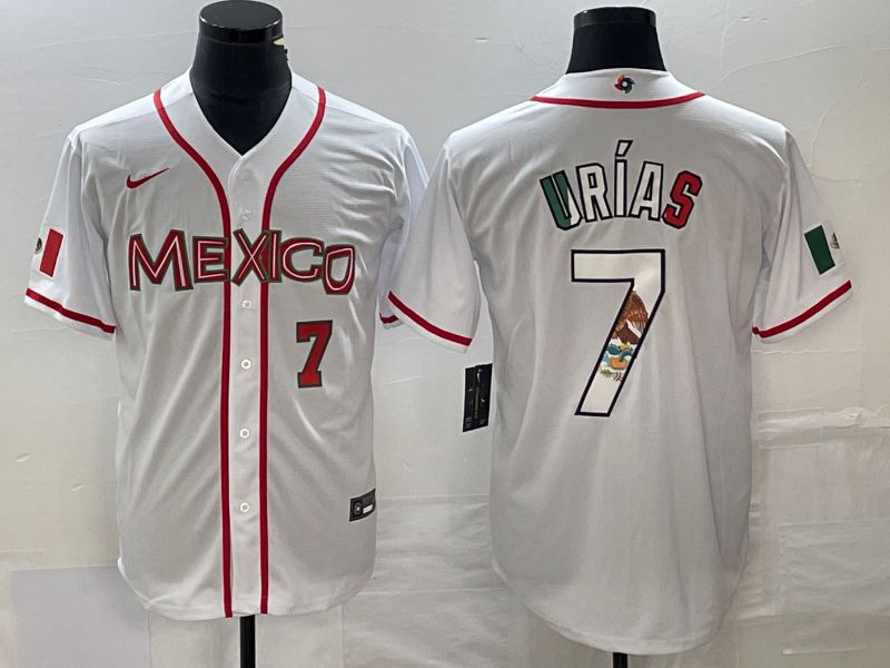 Men 2023 World Cub Mexico #7 Urias White Nike MLB Jersey72->more jerseys->MLB Jersey